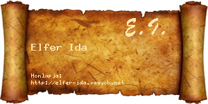 Elfer Ida névjegykártya